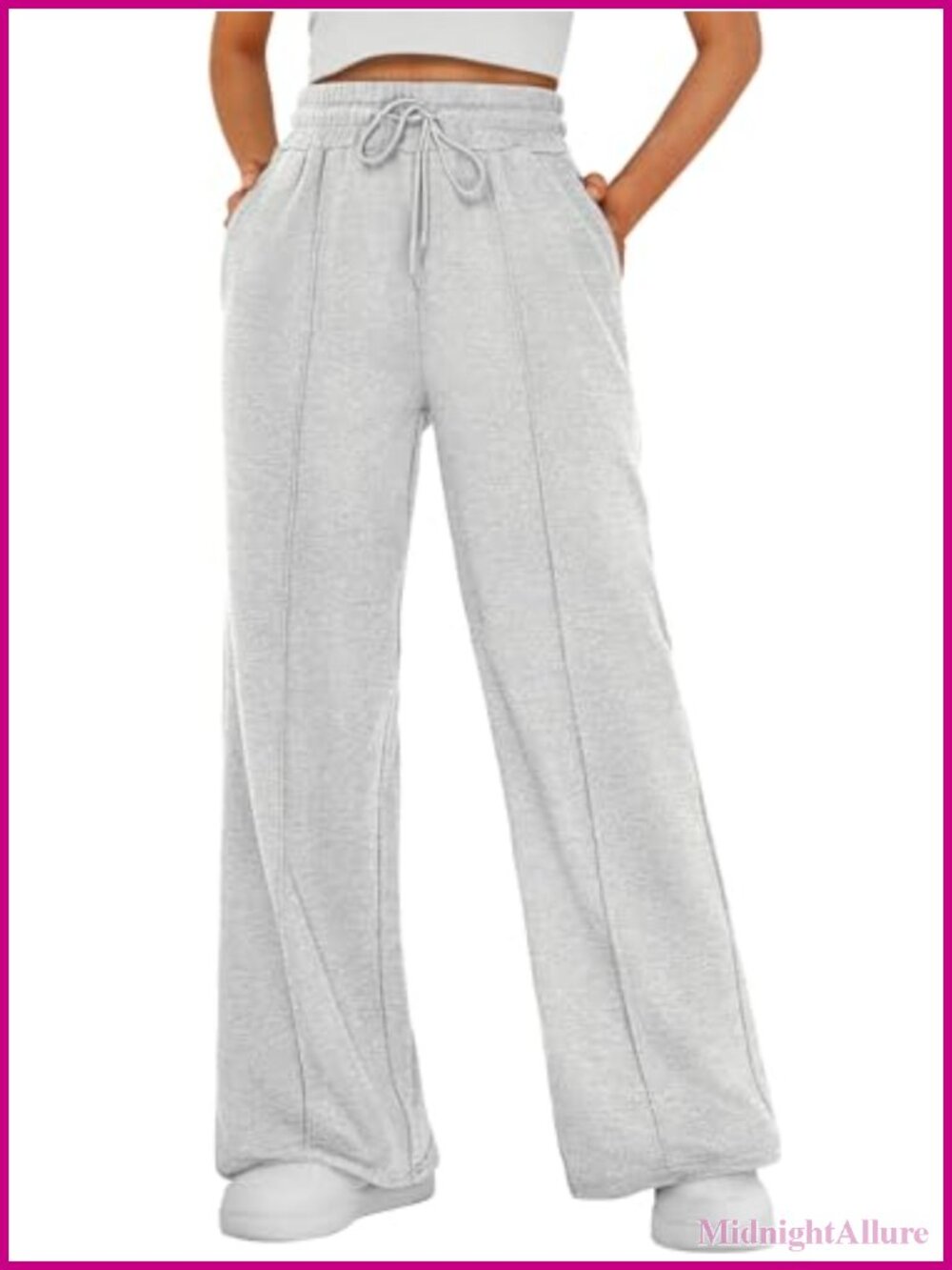 Women's Wide Leg Sweatpants High Rise Drawstring Lounge Pants